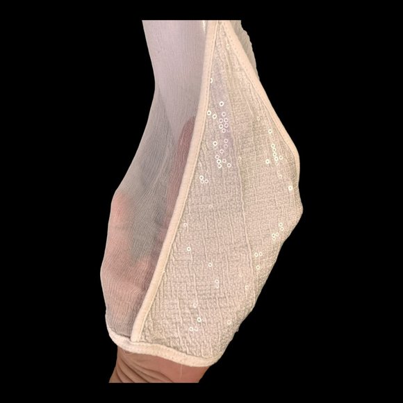 ELISA CAVALETTI EMBELLISHED PRINT DROP SLEEVE TOP (SZ XS / SM) - Picture 6 of 15